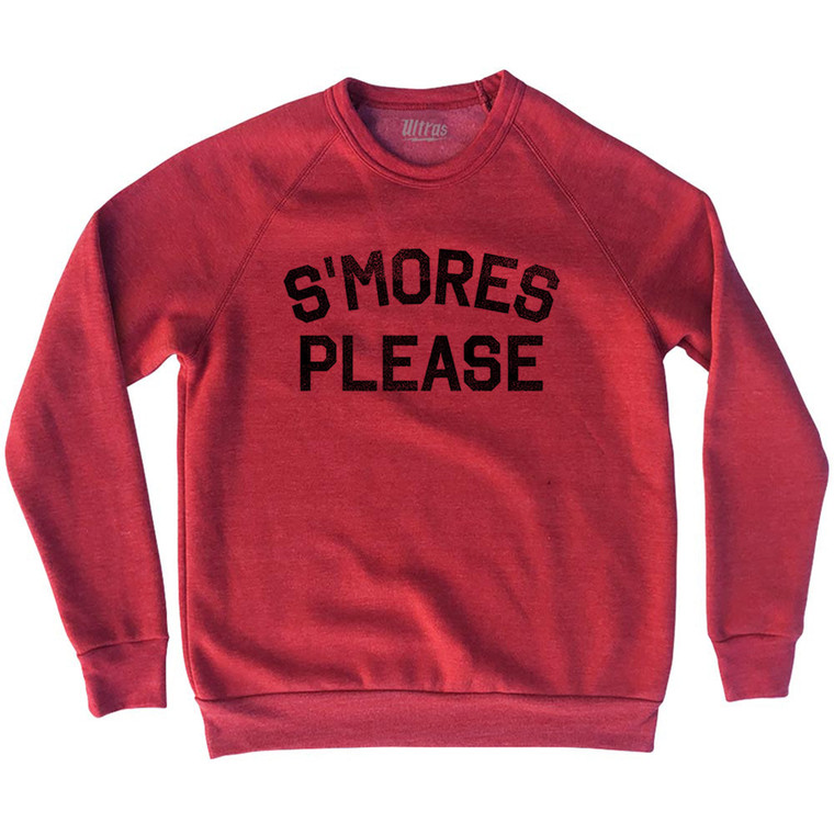 S'mores Please Adult Tri-Blend Sweatshirt - Red Heather