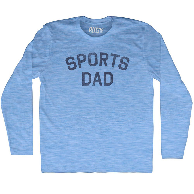 Sports Dad Adult Tri-Blend Long Sleeve T-shirt - Athletic Blue