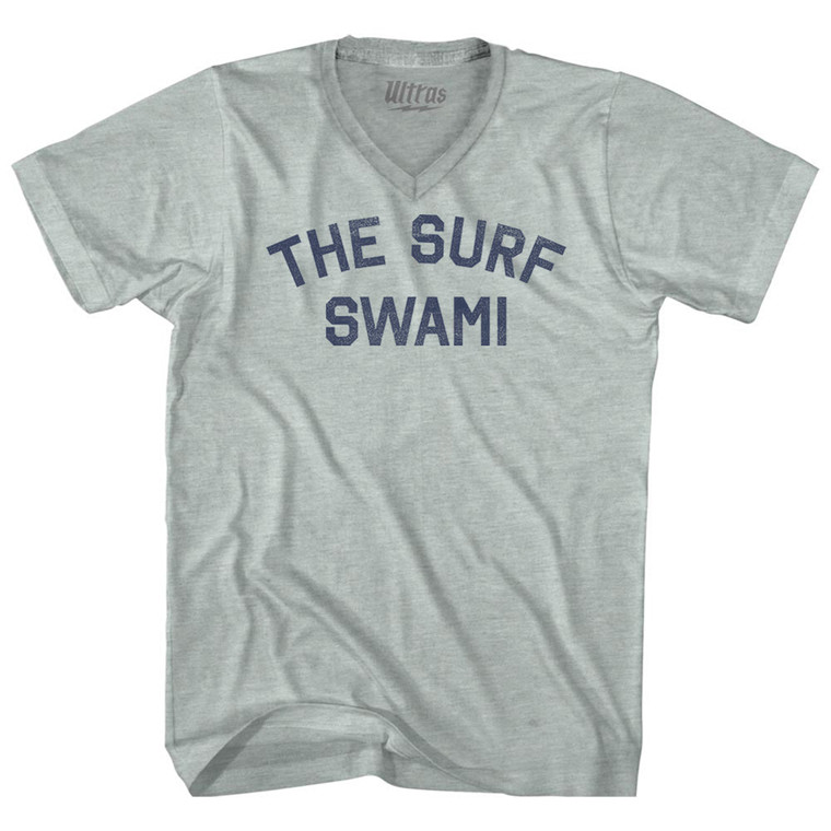 The Surf Swami Adult Tri-Blend V-neck T-shirt - Athletic Cool Grey