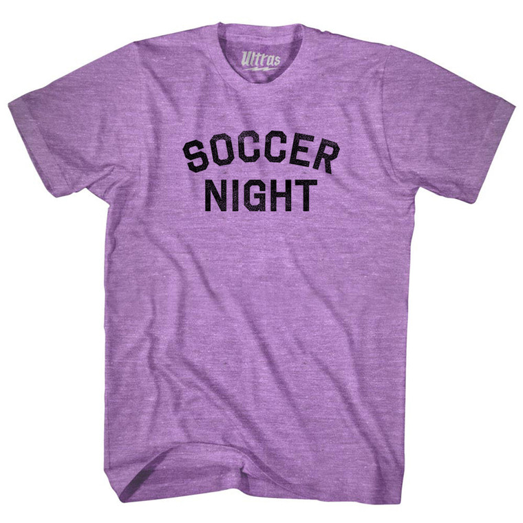 Soccer Night Adult Tri-Blend T-shirt - Athletic Purple