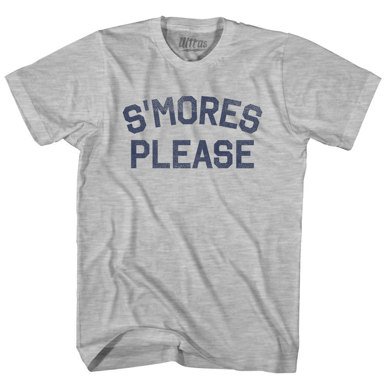 S'mores Please Adult Cotton T-shirt - Grey Heather