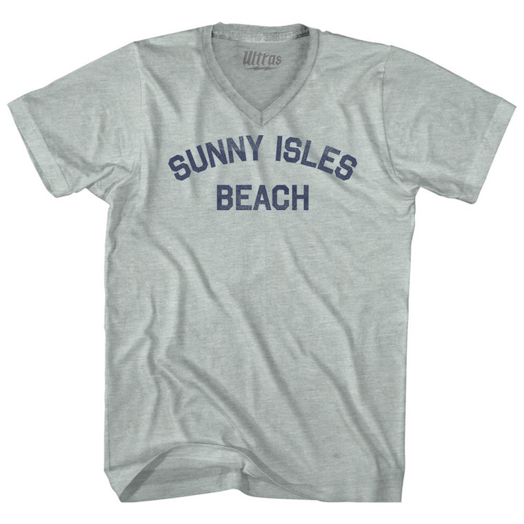 Sunny Isles Beach Adult Tri-Blend V-neck T-shirt - Athletic Cool Grey