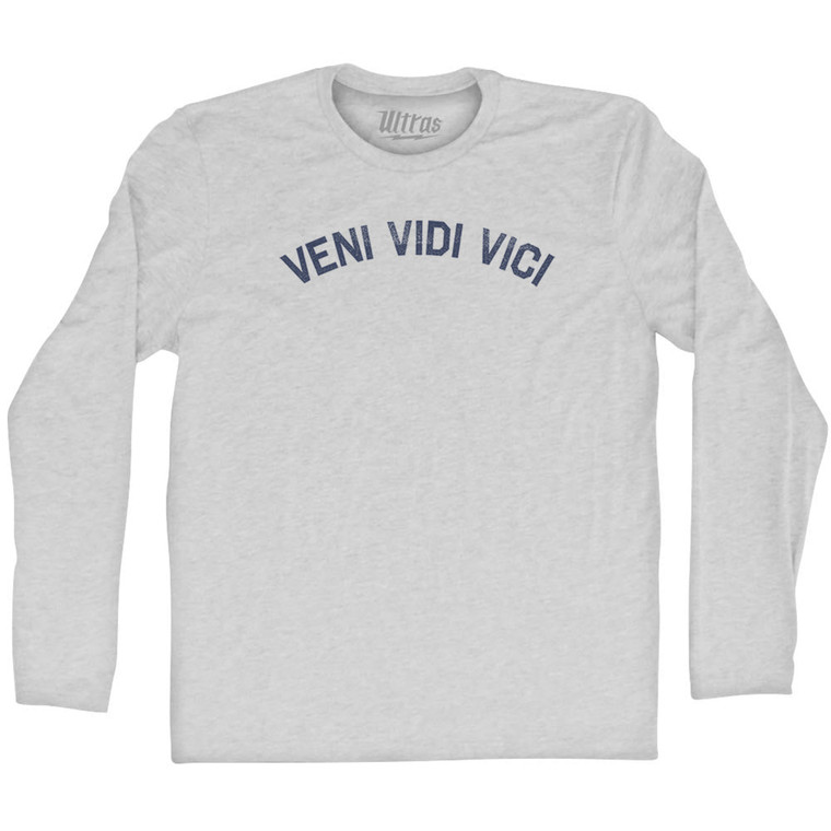 Veni Vidi Vici Adult Cotton Long Sleeve T-shirt - Grey Heather