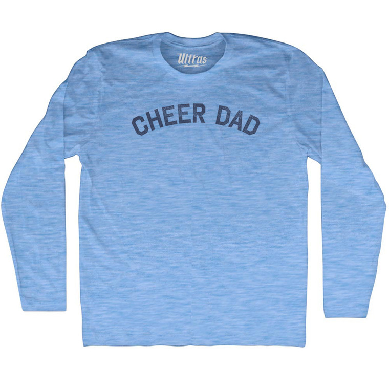 Cheer Dad Adult Tri-Blend Long Sleeve T-shirt - Athletic Blue