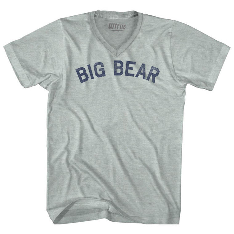 Big Bear Adult Tri-Blend V-neck T-shirt - Athletic Cool Grey