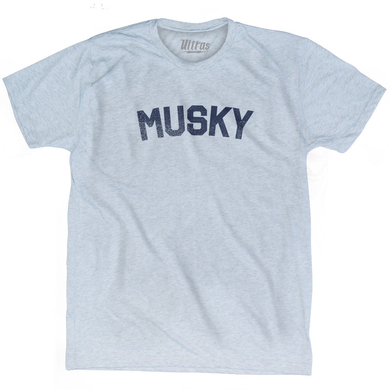 Musky Adult Tri-Blend T-shirt - Athletic White