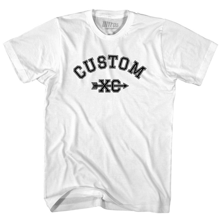 Custom XC Cross Country Running Womens Cotton Junior Cut T-Shirt - White