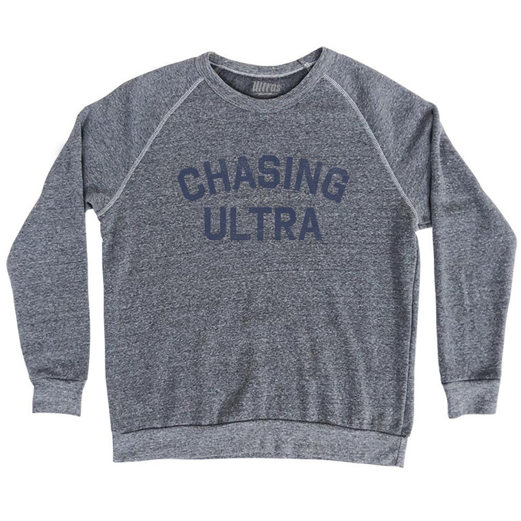 Chasing Ultra Adult Tri-Blend Sweatshirt - Athletic Grey