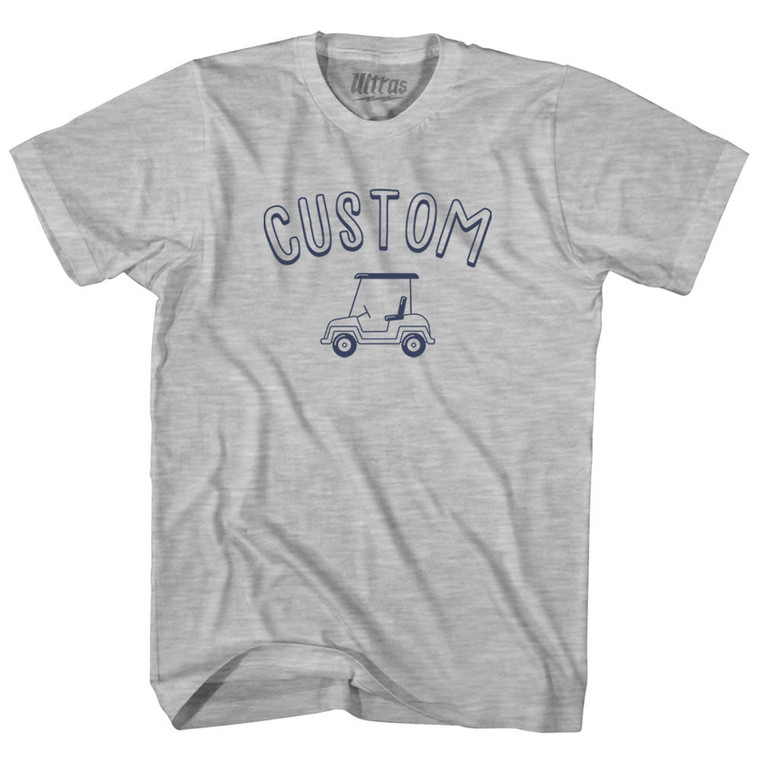 Custom Golf Cart Adult Cotton T-shirt - Grey Heather