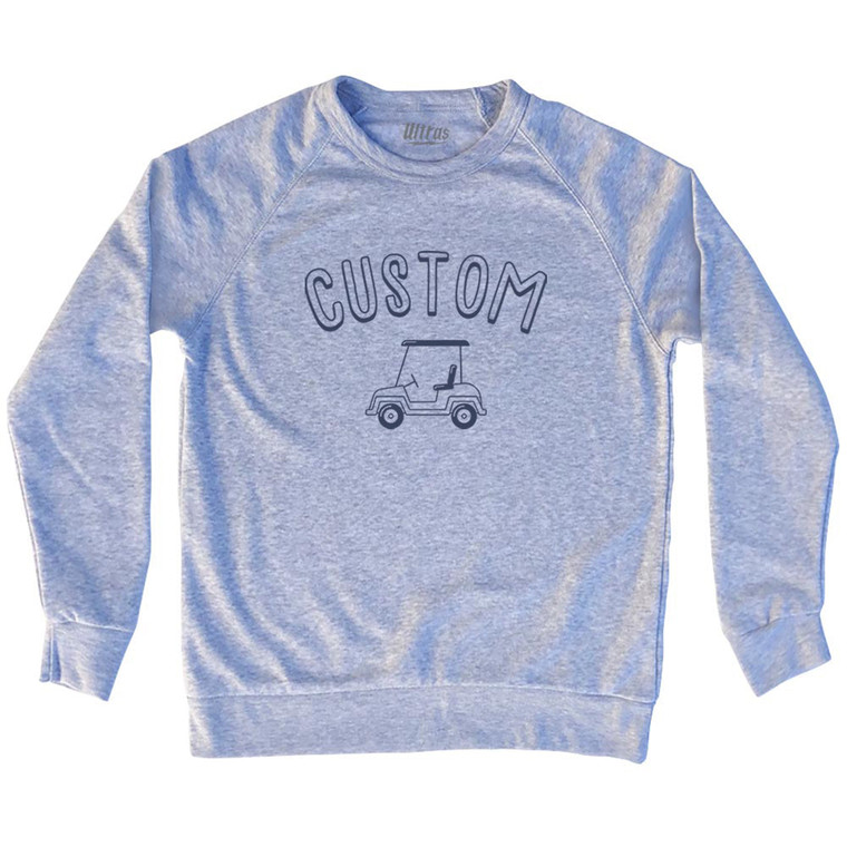Custom Golf Cart Adult Tri-Blend Sweatshirt - Grey Heather