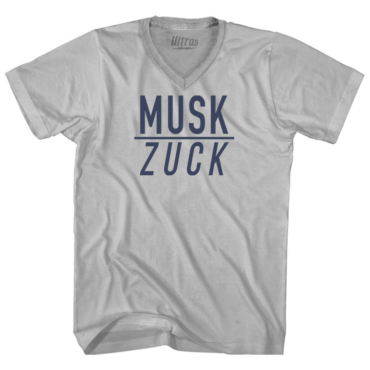 Musk Over Zuck Adult Tri-Blend V-neck T-shirt - Cool Grey