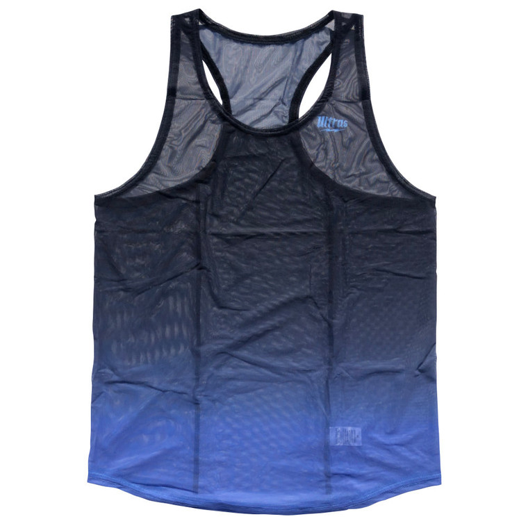 Ultras Sheer Black And Royal Ombre Micro-Mesh Running Tank Top Racerback Track And Cross Country Singlet Jersey Made In USA - Black And Royal