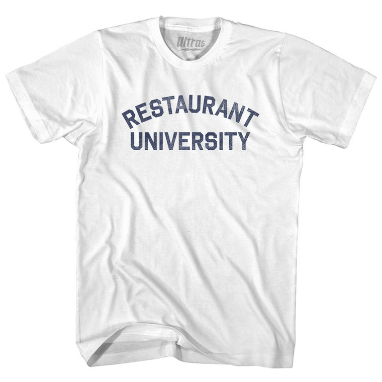 Restaurant University Womens Cotton Junior Cut T-Shirt - White