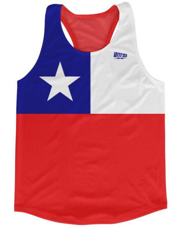 Chile Country Flag Running Tank Top Racerback Track- Adult MEDIUM - Final Sale T3