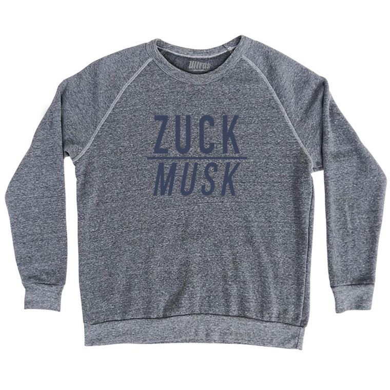 Zuck over Musk Adult Tri-Blend Sweatshirt - Athletic Grey