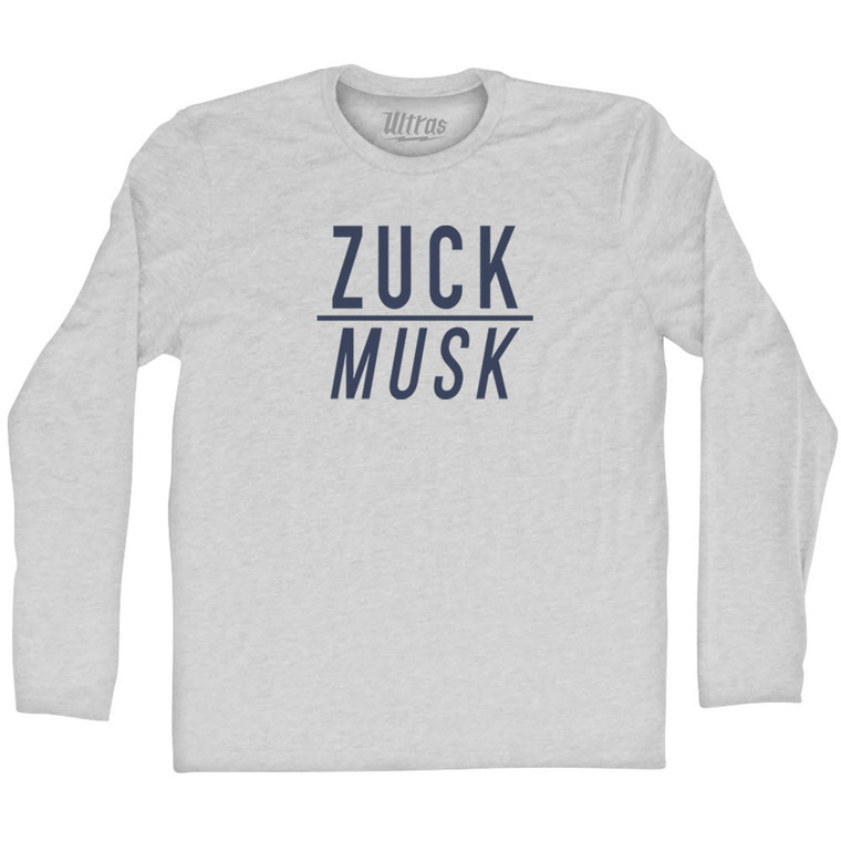 Zuck over Musk Adult Cotton Long Sleeve T-shirt - Grey Heather