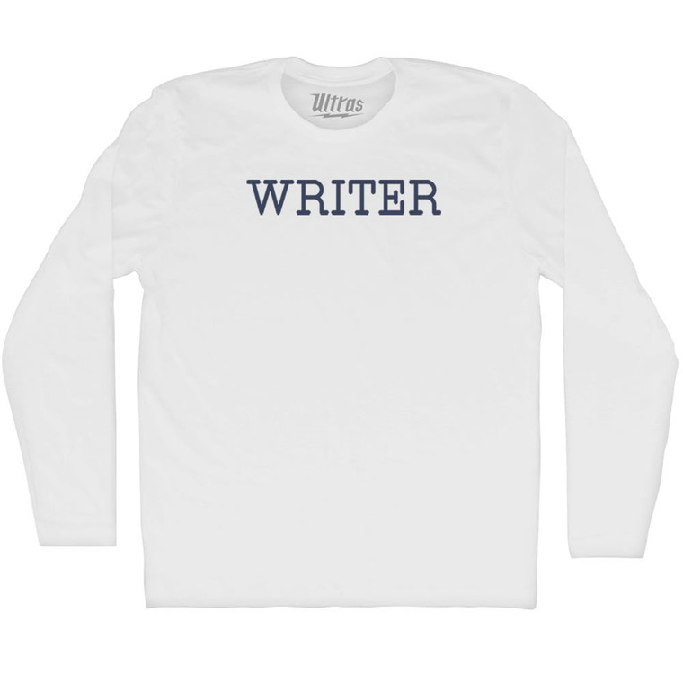 Writer Adult Cotton Long Sleeve T-shirt - White