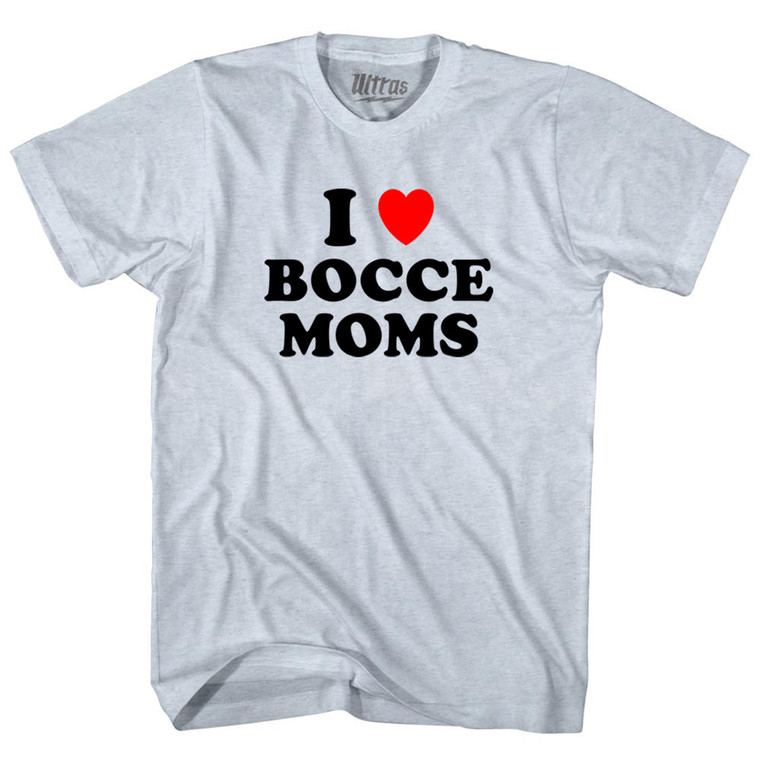 I Love Bocce Moms Adult Tri-Blend T-shirt - Athletic White I Love Bocce Moms Adult Tri-Blend T-shirt - Athletic White