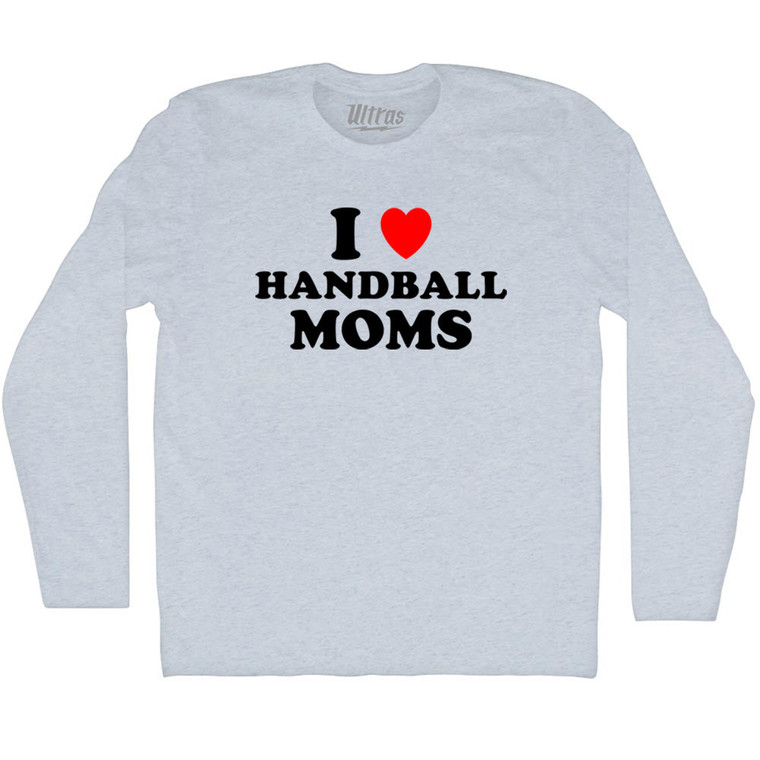 I Love Handball Moms Adult Tri-Blend Long Sleeve T-shirt - Athletic White
