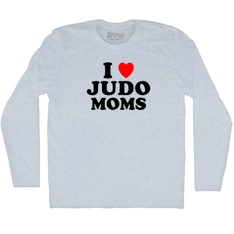 I Love Judo Moms Adult Tri-Blend Long Sleeve T-shirt - Athletic White