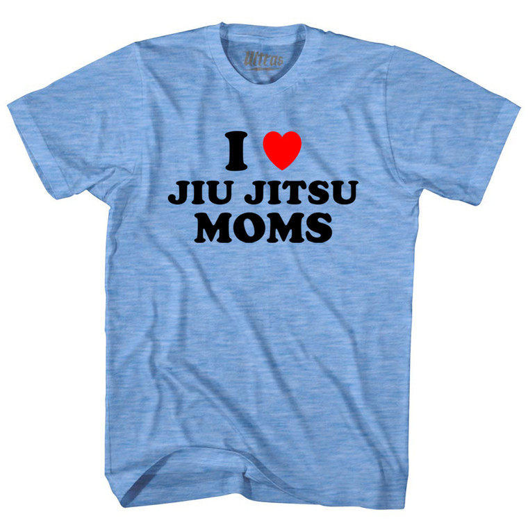 I Love Jiu Jitsu Moms Adult Tri-Blend T-shirt - Athletic Blue