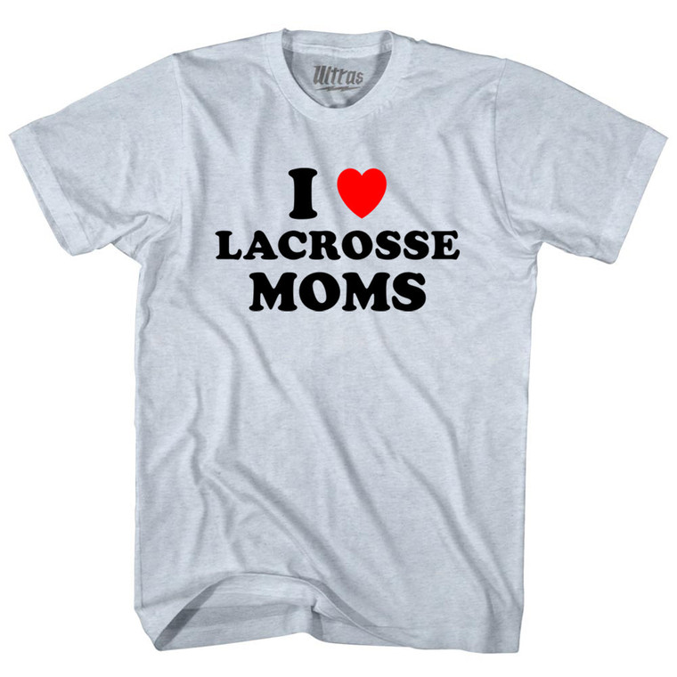 I Love Lacrosse Moms Adult Tri-Blend T-shirt - Athletic White