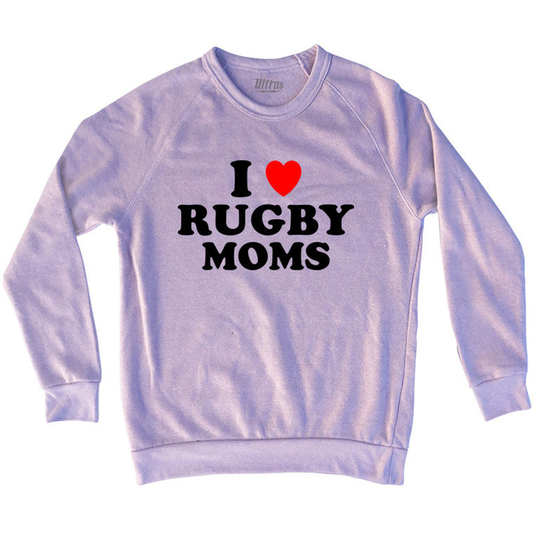 I Love Rugby Moms Adult Tri-Blend Sweatshirt - Pink