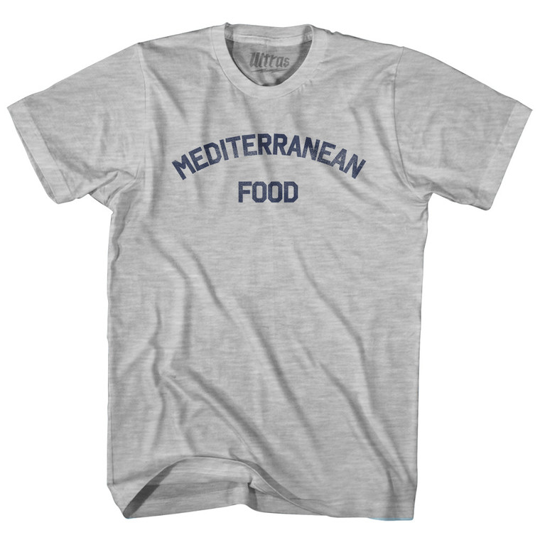 Mediterranean Food Adult Cotton T-shirt - Grey Heather Mediterranean Food Adult Cotton T-shirt - Grey Heather