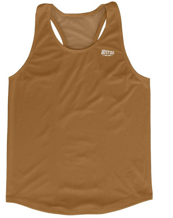 Adult SMALL- Brown Running Tank Top Racerback Track and Cross Country- Final Sale T3