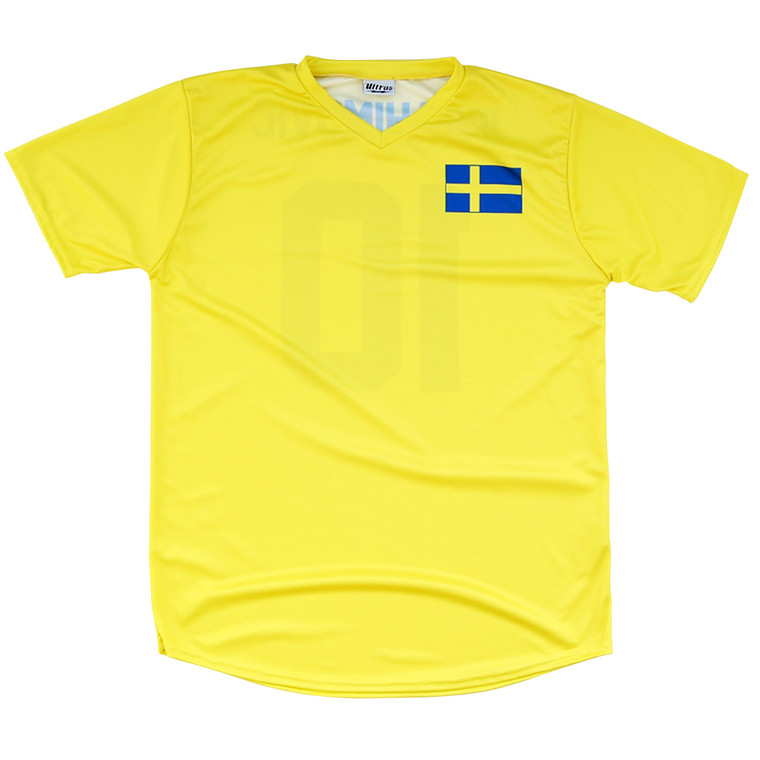 Sweden Soccer Jersey Flag Crest- " IBRAHIMOVIC 10"- Adult SMALL- Final Sale J1