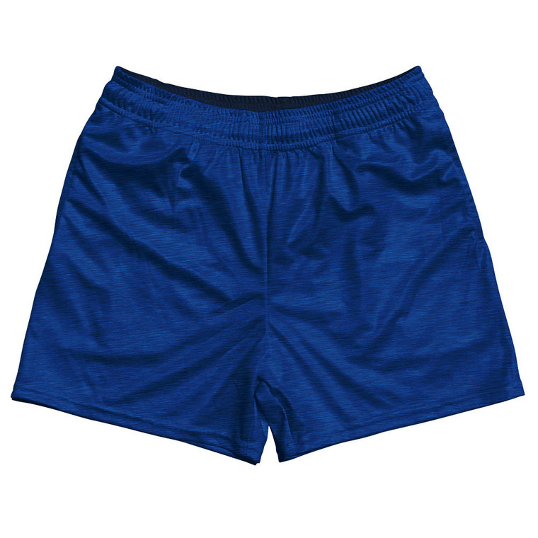 Heathered Rugby Shorts Made In USA - Blue Royal