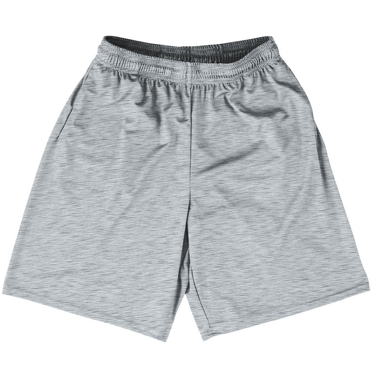 Heathered Lacrosse Shorts Made In USA - Grey Medium
