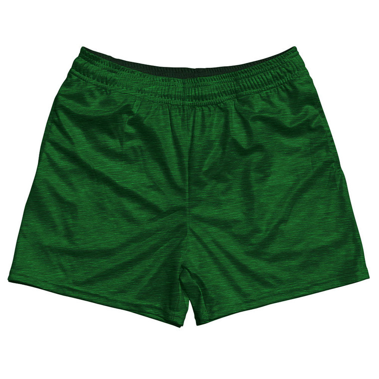 Heathered Rugby Shorts Made In USA - Dark Kelly Green
