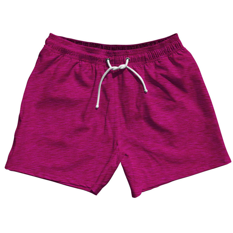Heathered 5" Swim Shorts Made in USA - Pink Fuschia