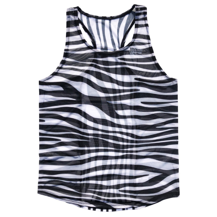 Ultras Sheer Zebra Micro-Mesh Running Tank Top Racerback Track And Cross Country Singlet Jersey Made In USA - Zebra