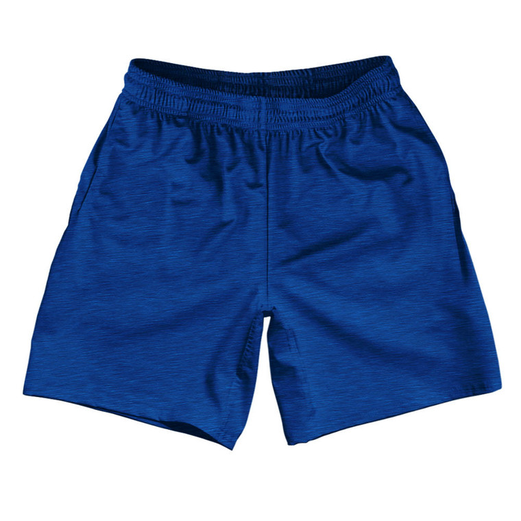 Heathered Soccer Shorts Made In USA - Blue Royal