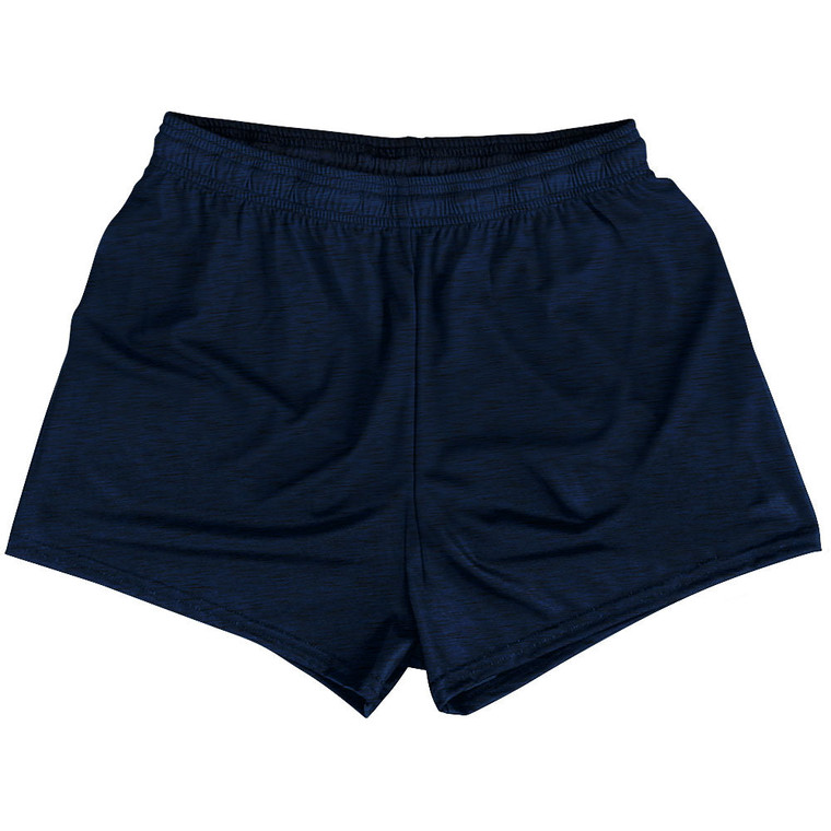 Heathered Womens & Girls Sport Shorts End Made In USA - Blue Navy