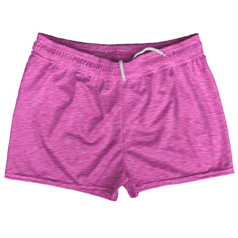 Heathered Shorty Short Gym Shorts 2.5" Inseam Made In USA - Hot Pink