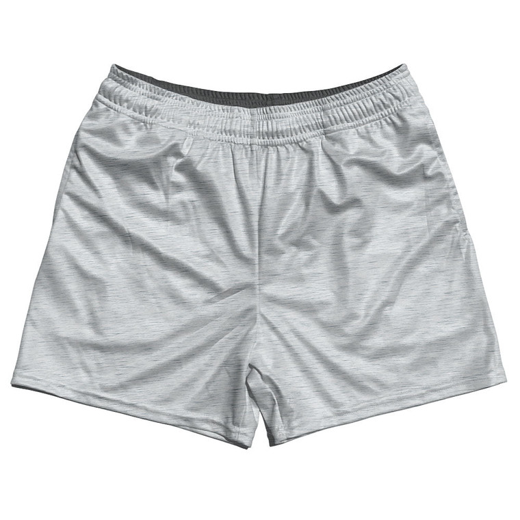 Heathered Rugby Shorts Made In USA - Grey Light