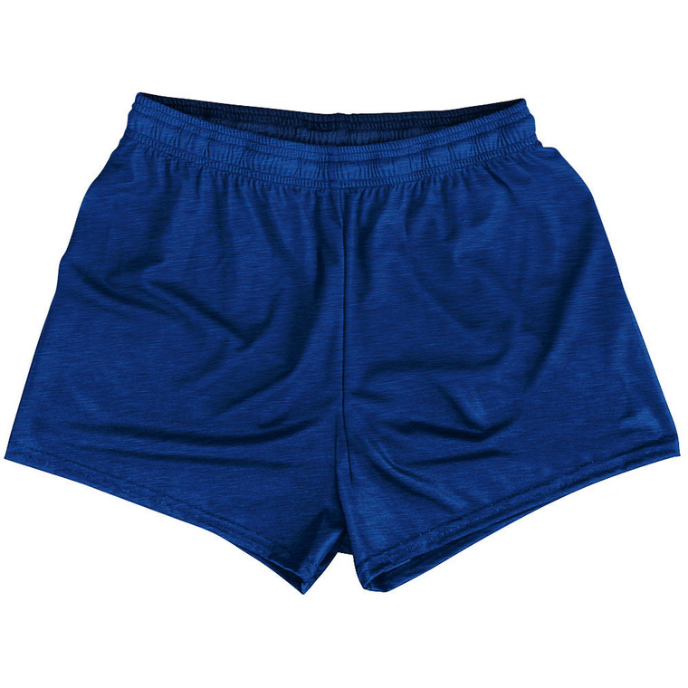 Heathered Womens & Girls Sport Shorts End Made In USA - Blue Royal