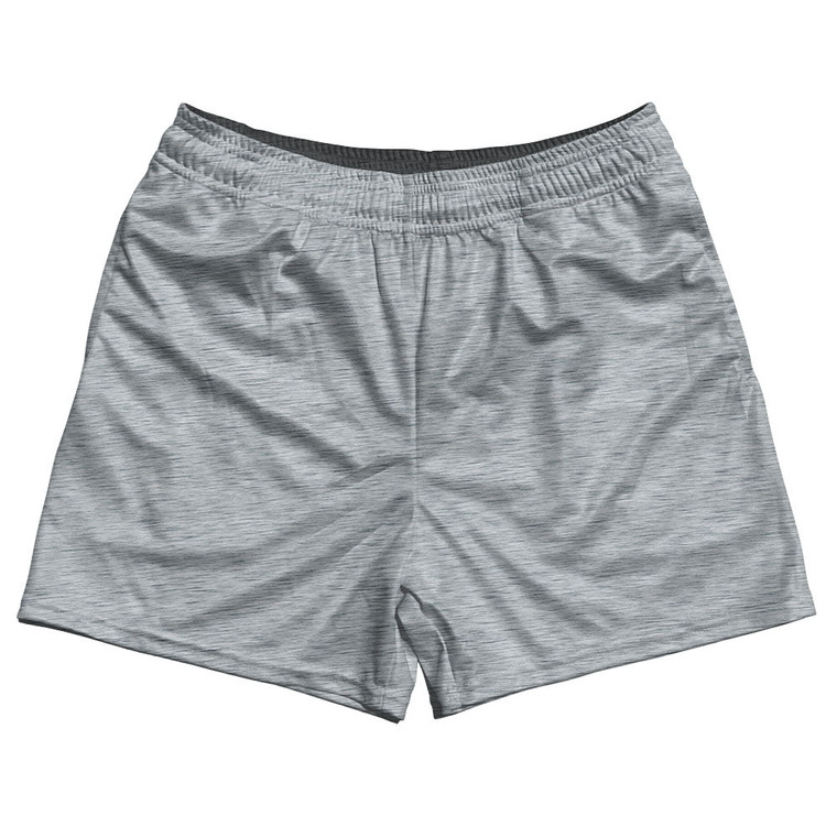 Heathered Rugby Shorts Made In USA - Grey Medium