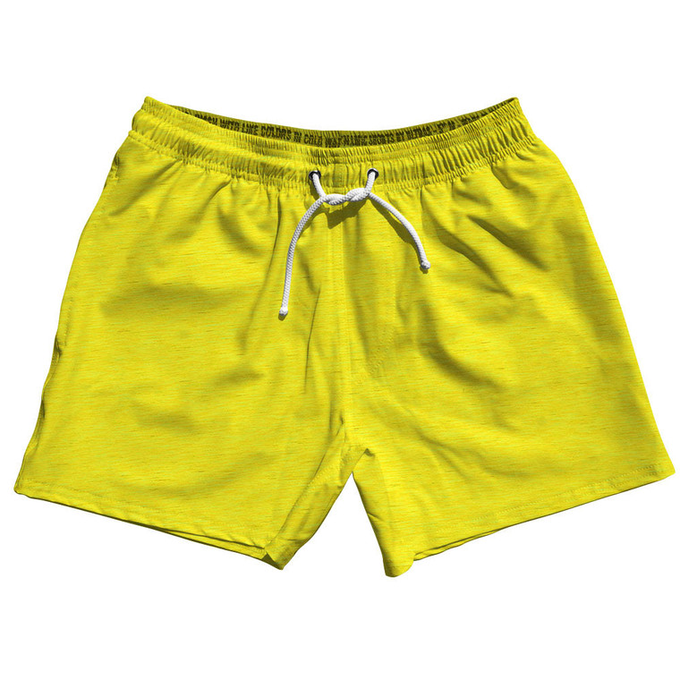 Heathered 5" Swim Shorts Made in USA - Yellow Canary