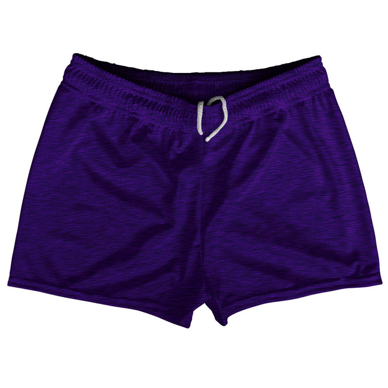 Heathered Shorty Short Gym Shorts 2.5" Inseam Made In USA - Purple Violet Laker