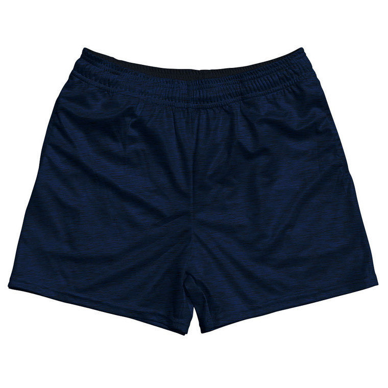 Heathered Rugby Shorts Made In USA - Blue Navy