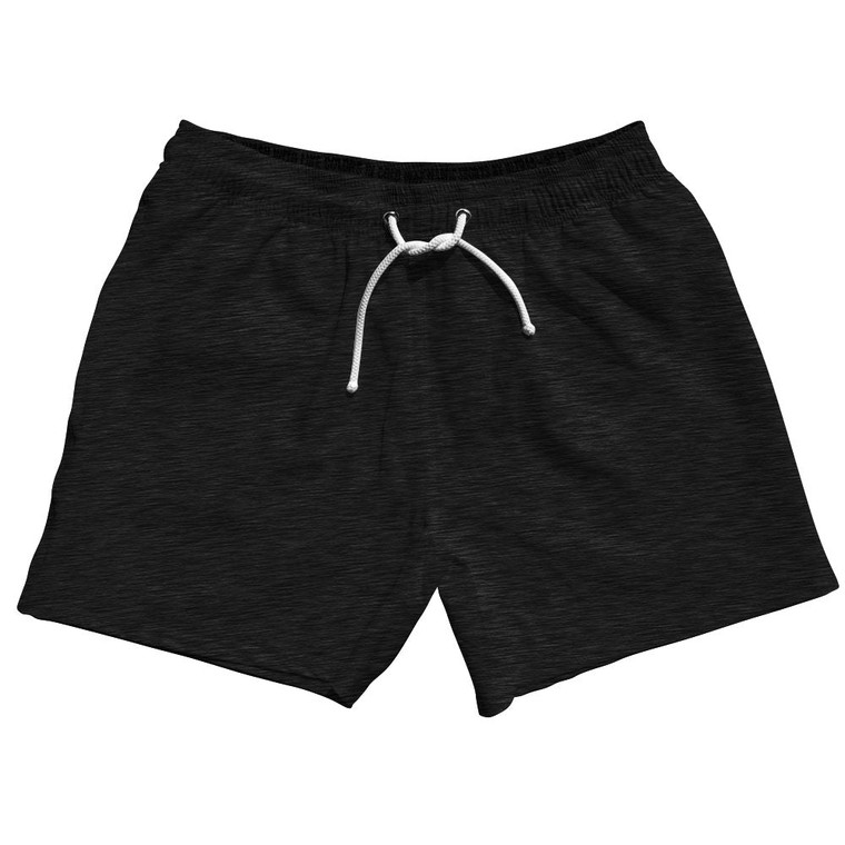 Heathered 5" Swim Shorts Made in USA - Black