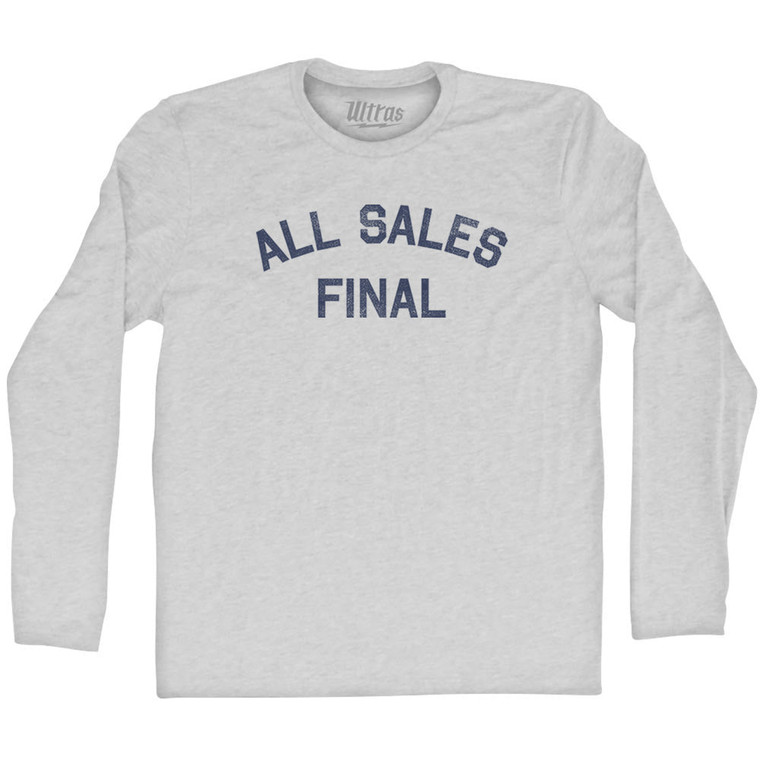 All Sales Final Adult Cotton Long Sleeve T-shirt - Grey Heather