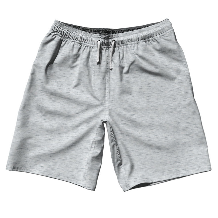 Heathered 10" Swim Shorts Made in USA - Grey Light