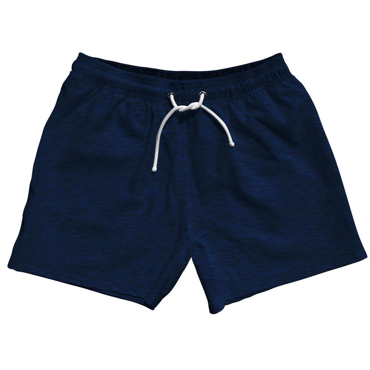 Heathered 5" Swim Shorts Made in USA - Blue Navy