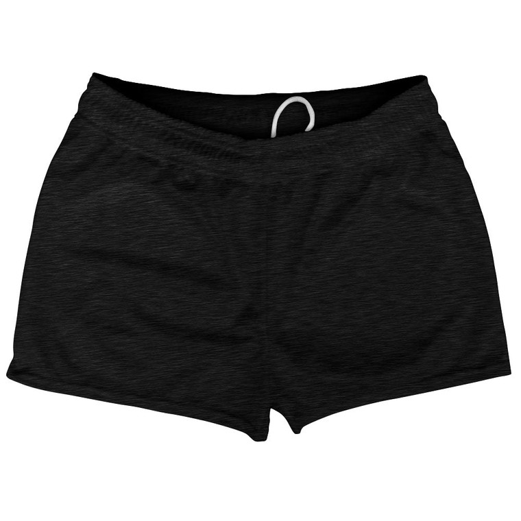 Heathered Shorty Short Gym Shorts 2.5" Inseam Made In USA - Black