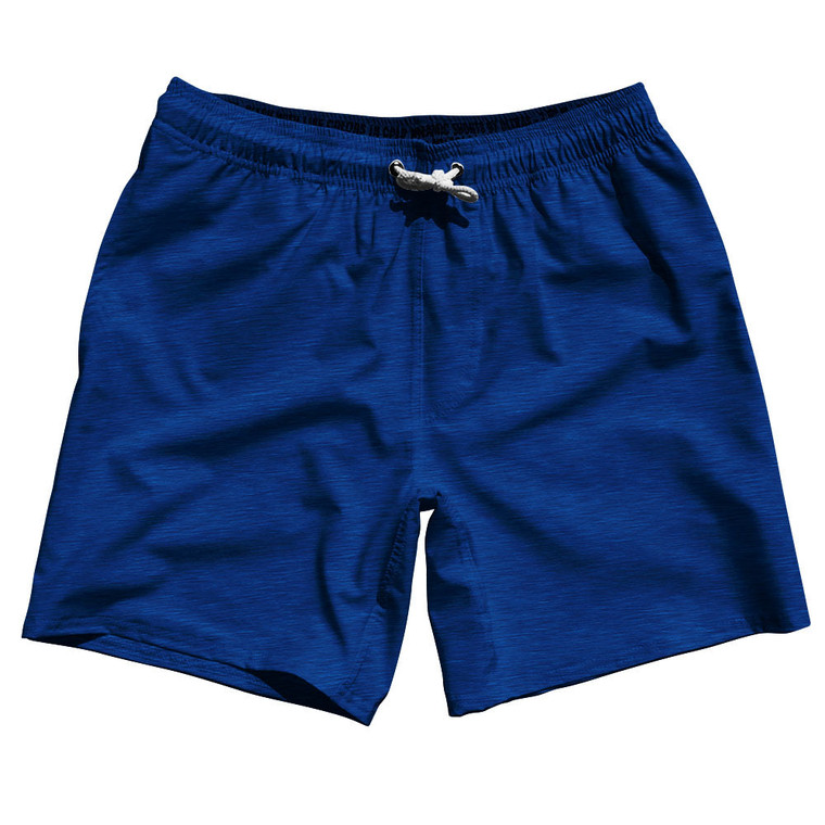 Heathered Swim Shorts 7" Made in USA - Blue Royal
